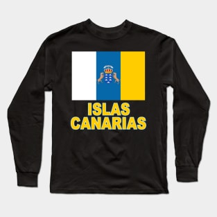 The Pride of the Canary Islands (Islas Canarias in Spanish) Flag Design Long Sleeve T-Shirt